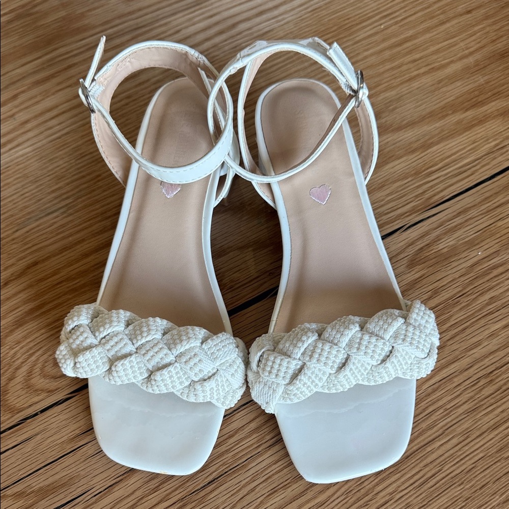 Steve Madden White Braided Kids Dress Shoes